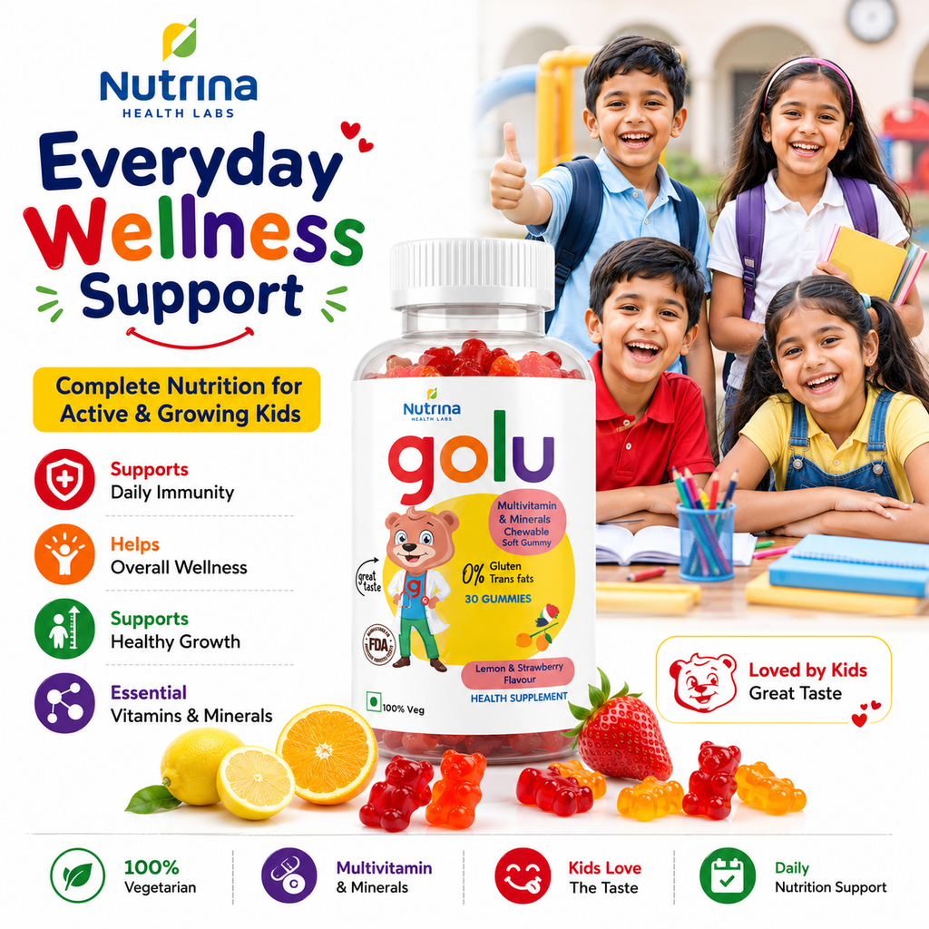 Golu Multivitamin Gummies for Kids | Daily Nutrition Support | 30 Gummies