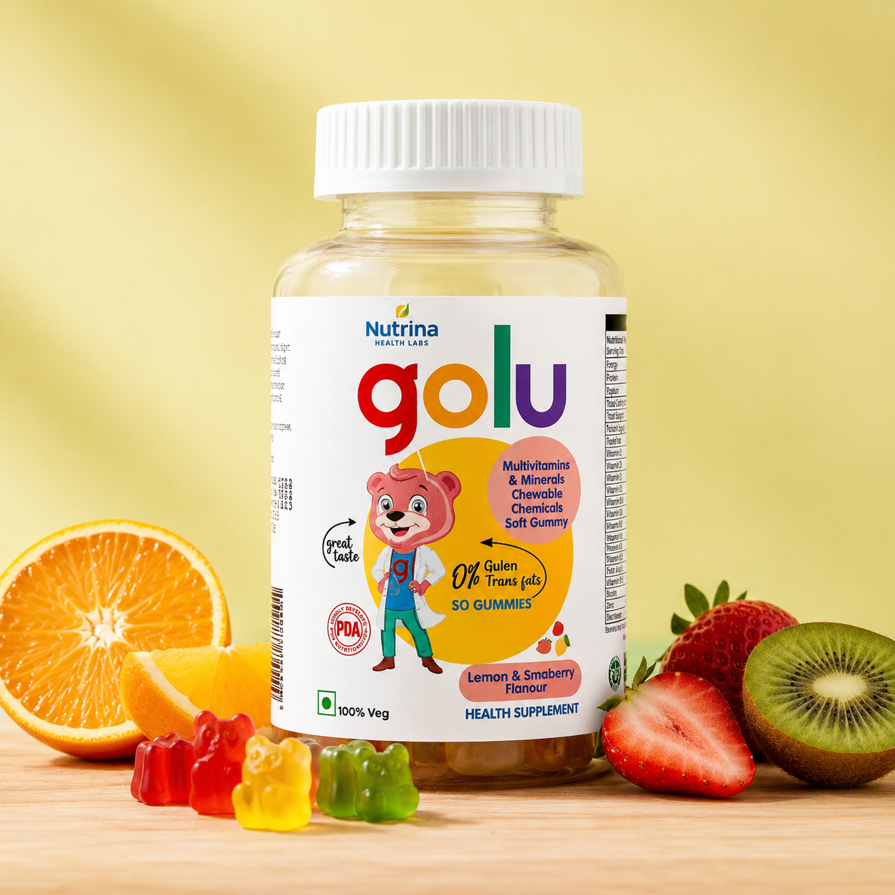 Golu Multivitamin Gummies for Kids Daily Nutrition Support