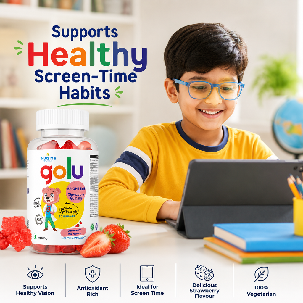 Golu Bright Eye Gummies for Kids – Eye Health & Screen-Time Support (30 Gummies)