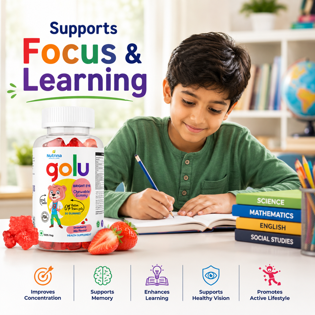 Golu Bright Eye Gummies for Kids – Eye Health & Screen-Time Support (30 Gummies)